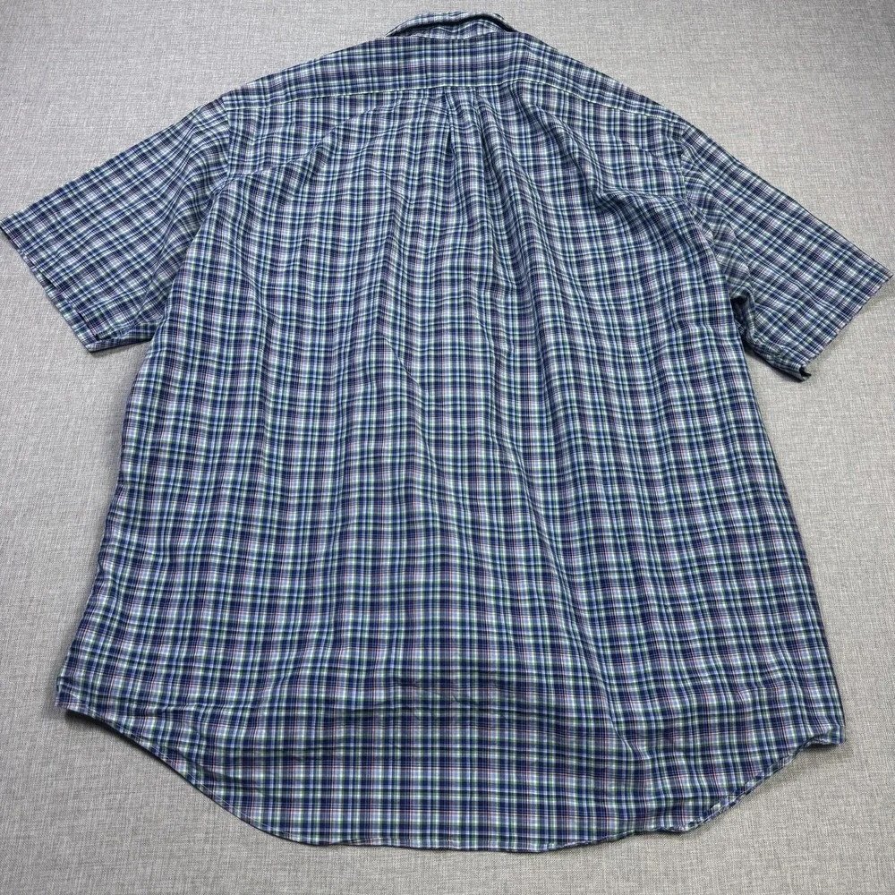 Ralph Lauren Button-Down Shirt Mens 2XL Multicolor Plaid Short Sleeve Cotton